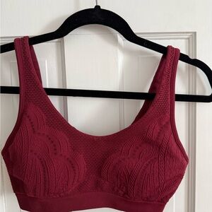 Athleta Deep Red Textured Bralette